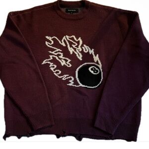 Pacsun Purple Cropped Distressed
Crew Neck Sweater